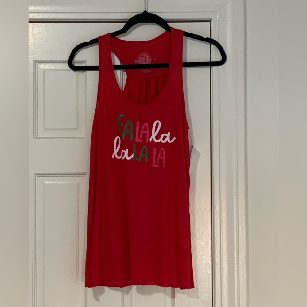 Pure Barre Holiday “FALALA” Tank Top in a  Festive Print [X Large]